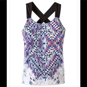PRANA Phoebe Top in Indigo Firefly w/ Shelf Bra XS